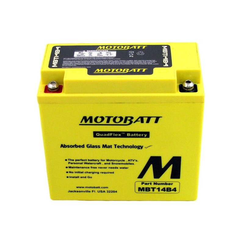 Bateria Motobatt MBT14B4 QUADFLEX AGM 12V 14AH