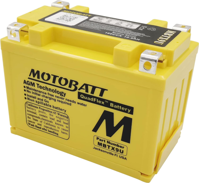 Batería Motobatt MBTX9U AGM QUADFLEX 12V 11AH